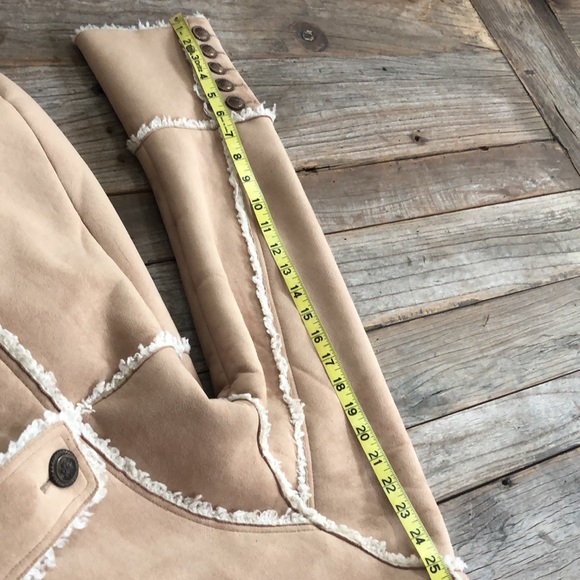 Faux shearling great coat XL from Tasha Polizzi. Light tan with cream interior - Picture 11 of 14
